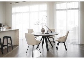 Tmavohnedý okrúhly rozkladací jedálenský stôl v dekore duba ø 135 cm Maddock – Rowico