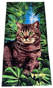 Plážová osuška FUNNY CAT 70x140 cm