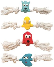 Hračka latexová hlava zvierat s lanom 20cm 487.9