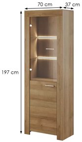 Vitrína Sky II 70 cm dub Riviéra