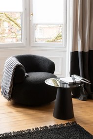 Čierné otočné čalúnené kreslo Coda - 82*85*72,5 cm