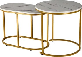 Sada 2 konferenčných stolíkov MILL biela FAT1466