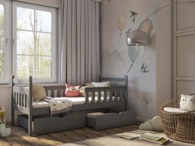 Detská posteľ 80 x 180 cm Emelda (s roštom a úl. priestorom) (grafit). Vlastná spoľahlivá doprava až k Vám domov. 1012794