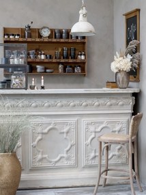 Prírodná drevená barová stolička s ratanovým výpletom Old French chair - 43*51*103 cm