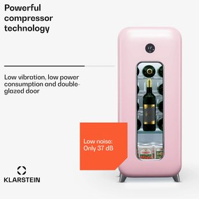 Klarstein Shirley 15 Uno, chladnička na víno, 15 fliaš, 5 - 20 °C, dotykové ovládanie, retro