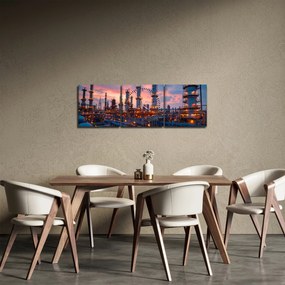 Obraz - Priemyselné preteky (s hodinami) (90x30 cm)