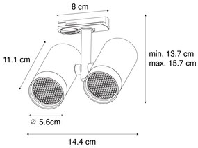 Moderné 1-fázové koľajnicové bodové svetlo čierne 2-svetlo - Iconic Scopio