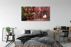 Obraz na akrylátovom skle Ozdoby vianočný strom darčeky 140x70 cm