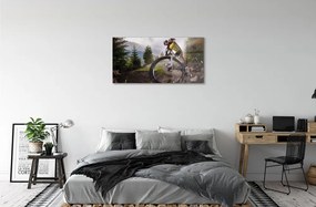 Obraz na skle Cloud na horskom bicykli 120x60 cm