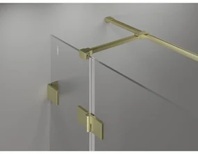 Mexen Lunar T, výklopný pravý sprchový kút 125 x 120 cm, 8mm číre sklo, zlatý kartáčovaný - 834T-125-120-55-00-P