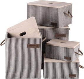 Set piatich košov na prádlo sivý DT3000 GREY (5 ks)