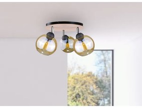 Bodové svietidlo THEA WOOD 3xE27/60W/230V pr. 30 cm