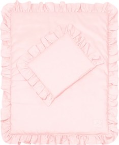 Sada do postieľok s volánom sýto ružová 50x65cm