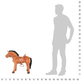 Stojaci plyšový hračkársky koník, hnedý