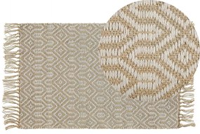 Jutový koberec 50 x 80 cm béžový POZANTI Beliani