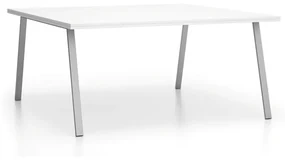 PLAN Kancelársky rokovací stôl DOUBLE LAYERS, bez prepážok, biela