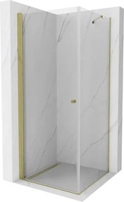 Mexen Pretoria sprchovací kút 70x70cm, 6mm sklo, zlatý profil-číre sklo, 852-070-070-50-00