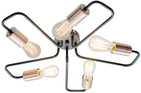 Candellux Čierne stropné svietidlo Herpe pre žierovku 5x E27 35-66930