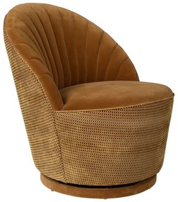 Hnedé zamatové kreslo Dutchbone Madison