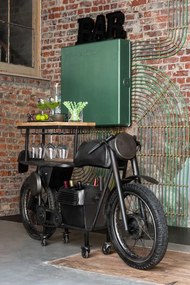 Granitový retro bar motocykel na 12 pohárov a 6 fliaš vína - 200*43*100 cm