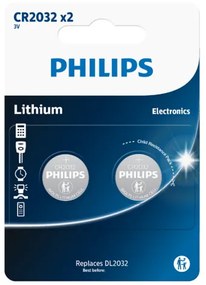 Philips Batéria CR2032 3 V, lítiová gombíková, 2 ks
