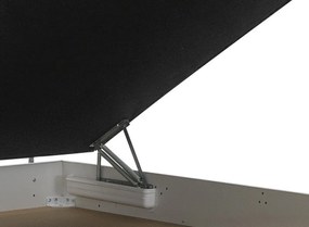 Posteľ Edith 140x200 cm, biela ekokoža/tmavo šedá látka