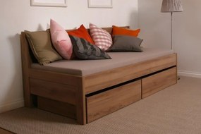 BMB TINA - masívna dubová posteľ 90 x 200 cm s podrúčkami, dub masív