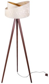 Stojacia lampa Werona 7, 1x krémové textilné tienidlo so vzorom, g, p