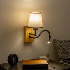 Brilagi - LED Nástenná lampa NUBILA WOOD 1xE27/25W/230V + LED/3W dub/hnedá