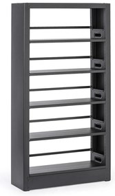 Kovová knižnica, 1750 × 800 × 300 mm, čierna