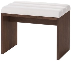 Čalúnený taburet Porti 81 60 cm z masívu dub antický/svetlo béžový