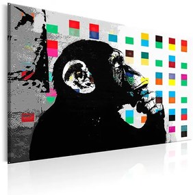 Obraz - Banksy The Thinker Monkey Veľkosť: 120x80, Verzia: Premium Print