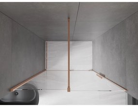 Mexen Velar, posuvné dvere do otvoru 150x200 cm, 8mm číre sklo, medená matná, 871-150-000-01-65