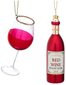 Sklenené vianočné ozdoby v súprave 2 ks Red Wine – Sass &amp; Belle