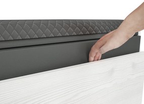 Policový sedací botník INGO - biela borovica / antracit / šedý