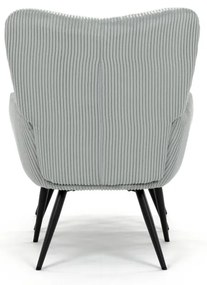 Relaxačné kreslo ušiak s taburetom ROYAL — kov, menčester, mentolová