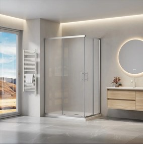 Erga Tucson, sprchový kút s posuvnými dverami 90(dvere) x 110(dvere) x 190 cm, 6mm číre sklo, chrómový profil, ERG-S02-TUCSON-D090D110-CL-CR