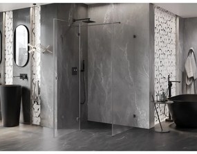 Mexen Lunar T, sklápací sprchový kút ľavý 130 x 80 cm, 8mm číre sklo, grafitový profil, 834T-130-080-95-00-L