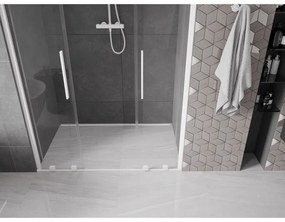 Mexen Velar Duo, posuvné dvere do otvoru 150x200 cm, 8mm číre sklo, biela, 871-150-000-02-20