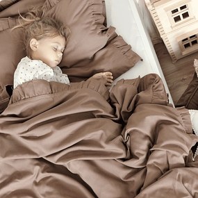 Junior obliečky s volánikmi čokoládové 100x135cm
