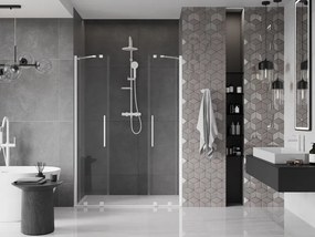 Mexen Velar Duo, posuvné dvere do otvoru 150x200 cm, 8mm číre sklo, biela, 871-150-000-02-20