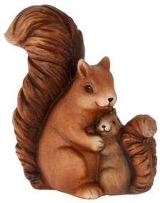 Dekoračná veverička s mláďaťom 13 cm