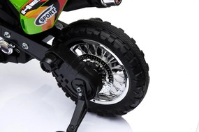 Ramiz Detský krížový bicykel Batériové vozidlo Zelené + asistenčné kolesá + LED zvuky