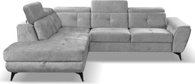 Rohová sedacia súprava Sergio, svetlo šedá látka, ľavý roh
