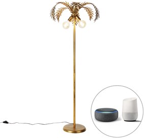 Inteligentná stojaca lampa zlatá 156 cm vrátane 2 Wi-Fi G95 - Botanica