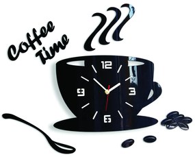 Nástěnné hodiny Coffee černé