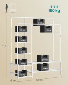 Otvorená šatníková skriňa HSR182WG01