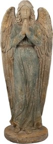 Béžovo-zelená keramická dekorácia socha anjela Angel Baroque - 41*45*65 cm