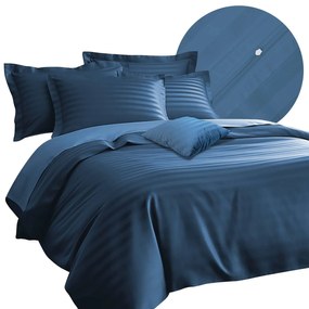 BAMBUSOVÉ OBLIEČKY STRIPE CHABER 200X220 CM, 2KS 70X80 CM, 4 KS 40X40 CM MODRÉ
