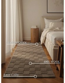 Hnedý ručne tkaný vlnený behúň 80x200 cm Scala – Villeroy&amp;Boch